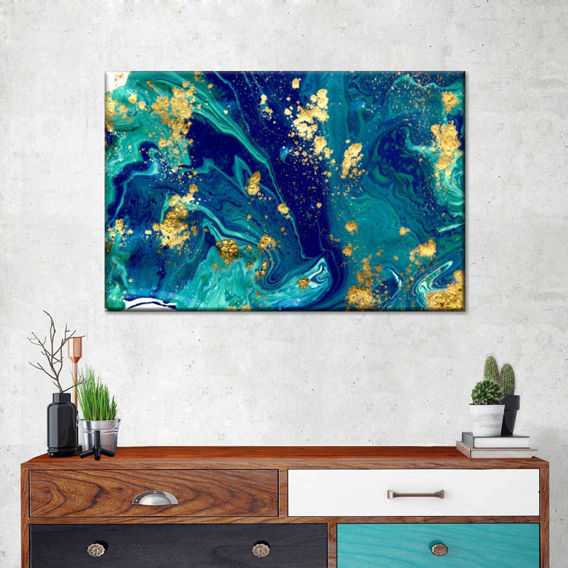 Marble Flow Abstract Canvas Print,  51" H x 34" W  x 1.25" D