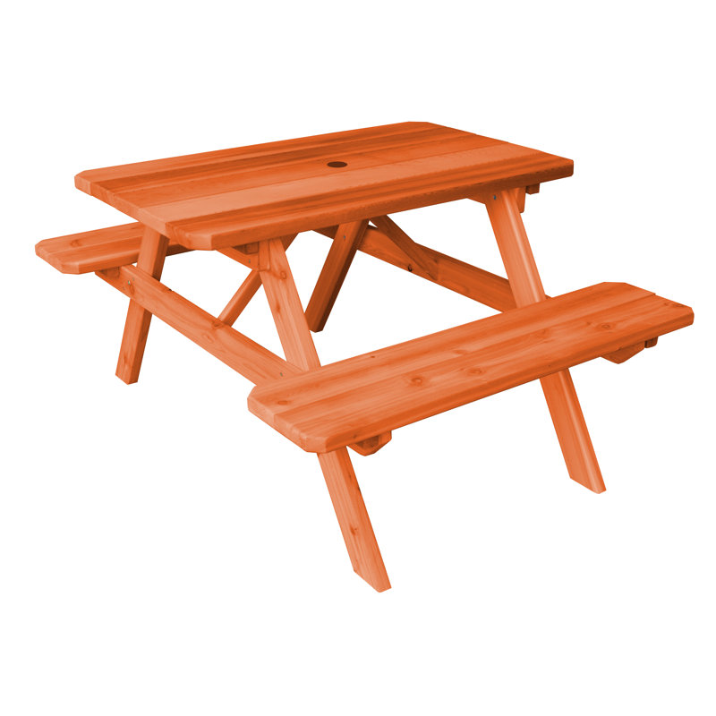 Table de pique-nique rectangulaire, Teinte séquoia, 44 po x 60 po x 30 po