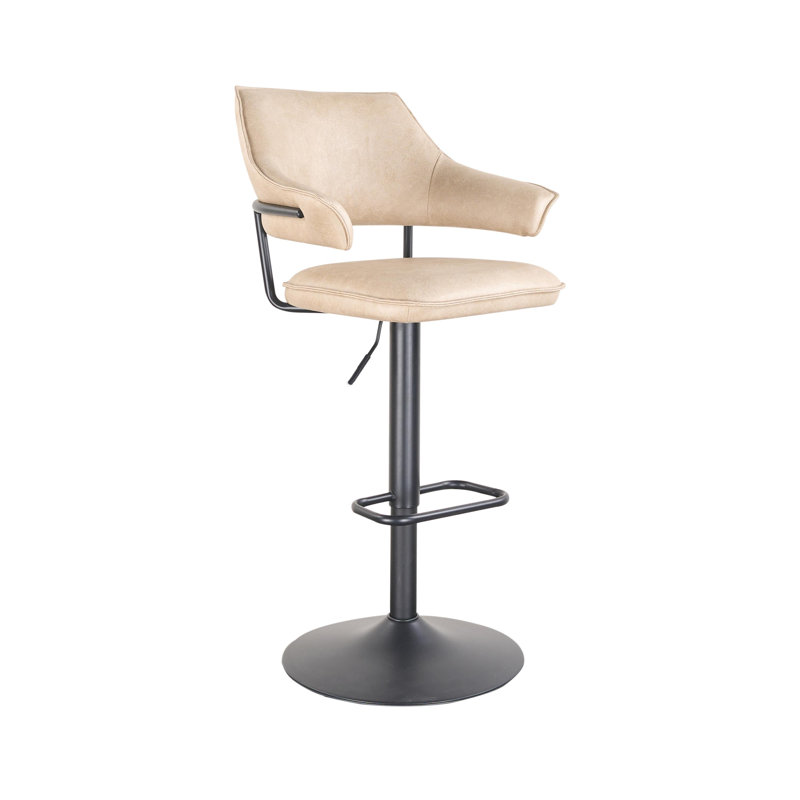 Upholstered Faux Leather Bar Stool
