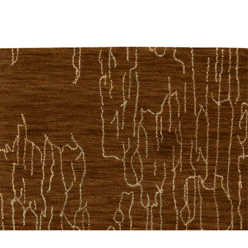 Hand Knotted Wool Area Rug in Brown