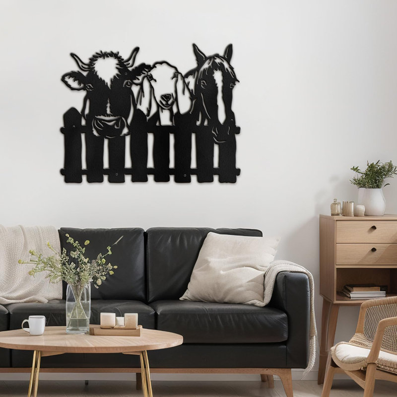 Wall Decor Metal, 16" H x 24" W x 0.05" D, Black
