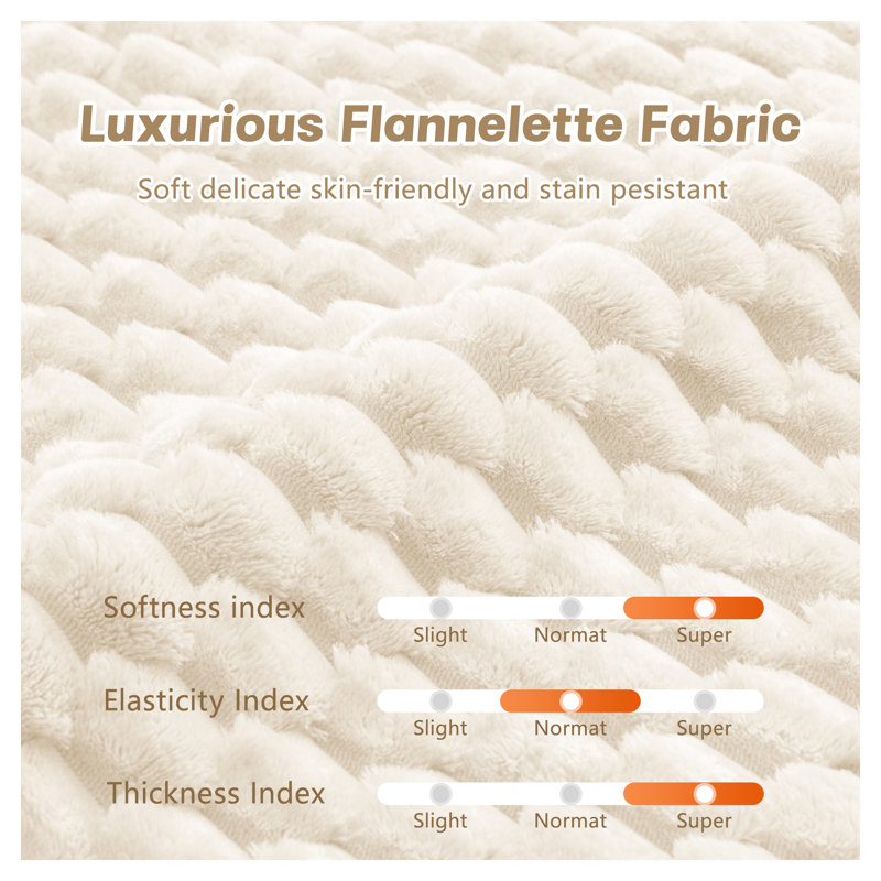 Canapé modulaire en flanelle blanche sans accoudoirs avec coussin, l 32,28 po, 35.83" H x 41.34" W x 32.28" D