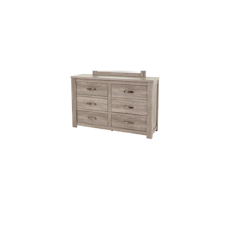 Mobilier de chambre à coucher à 6 tiroirs en métal style rustique avec commode 1 pièce