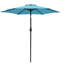 Parasol de marché bleu de 2,3 m (7,5 pieds) avec système d'aération et mât antirouille, pour terrasse ou patio, système de levage à manivelle, usage extérieur.