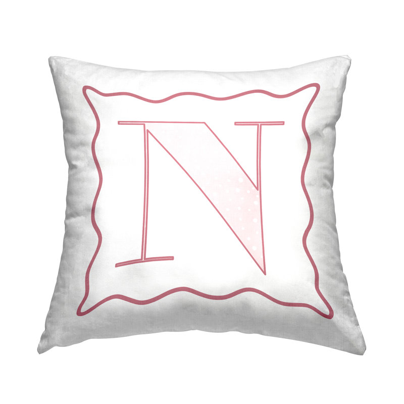 Coussin décoratif à pois rose en polyester 18 x 18, N