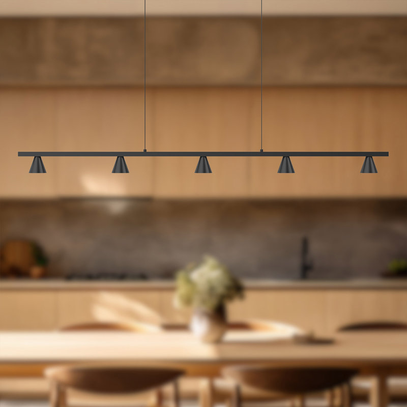 Dune 5 - Light LED Kitchen Island Pendant, Black, Black