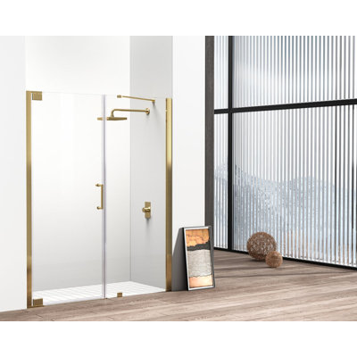 Porte de douche pivotante sans cadre l 58,5 "x H 72"