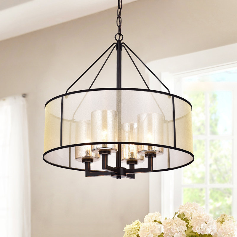 Lustree tambour 4 lumières unique Rehan