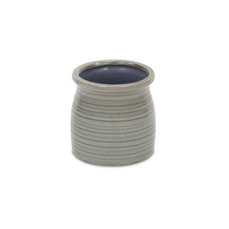 Pot à fleurs en céramique Mott, Gris, H 4 po x l 3,75 po x P 3,75 po