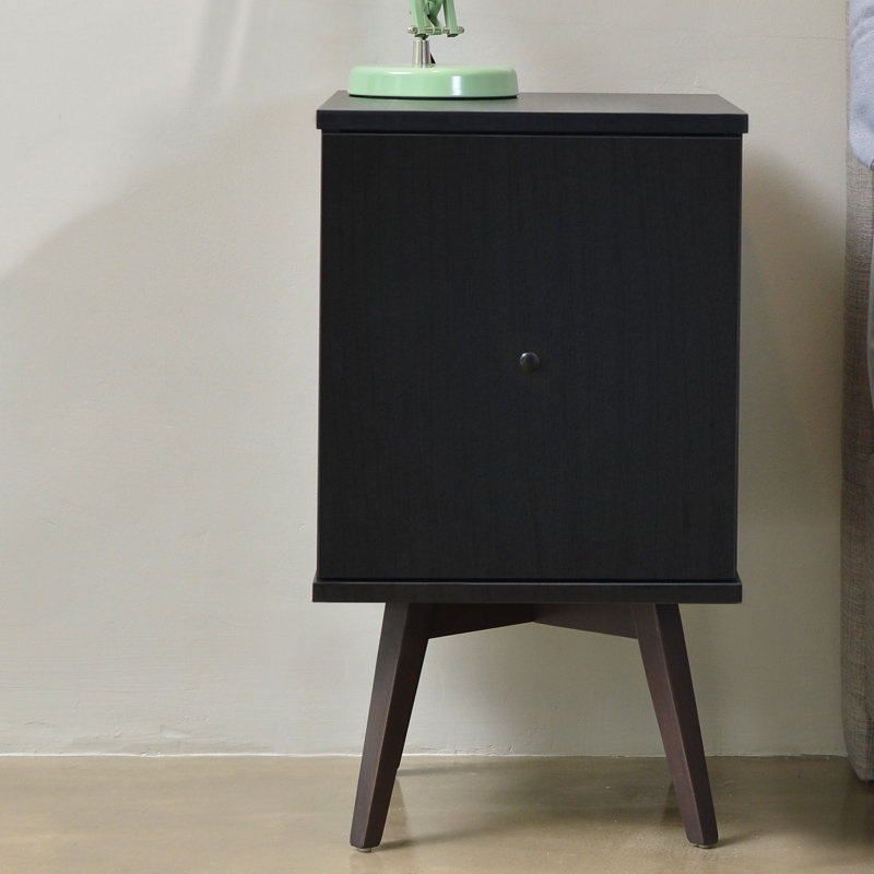 Holzheimer 35.2 cm W Bedside Table, Black