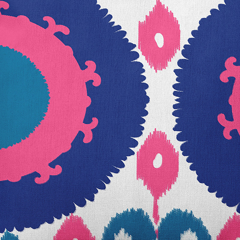 Housse et insert pour coussin carré Happy Hippy, H 20 po x l 20 po, Rose / bleu