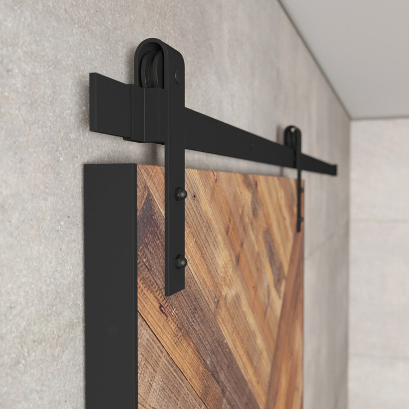 Porte de grange en lambris de bois manufacturé avec ensemble d'installation Malibu, l 36 po x H 96 po, Naturel