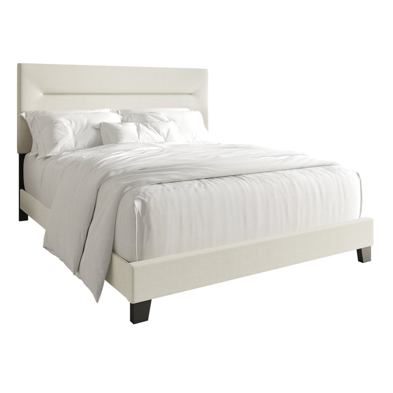 Emery Upholstered Panel Bed, Queen, Beige