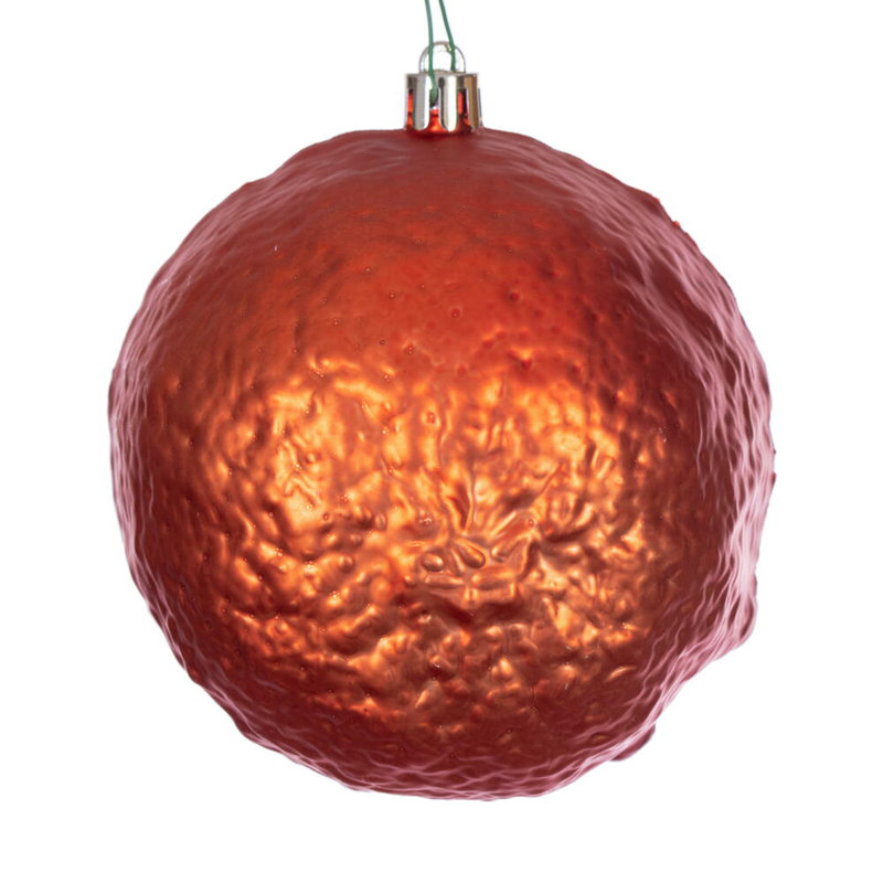 4" Orange Fruit Ornament. Each bag includes six ornaments.