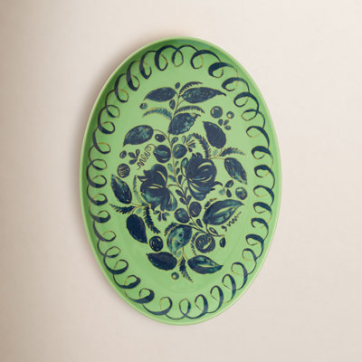 Herman Oval Serving Tray - Lime - 15.7" x 11"