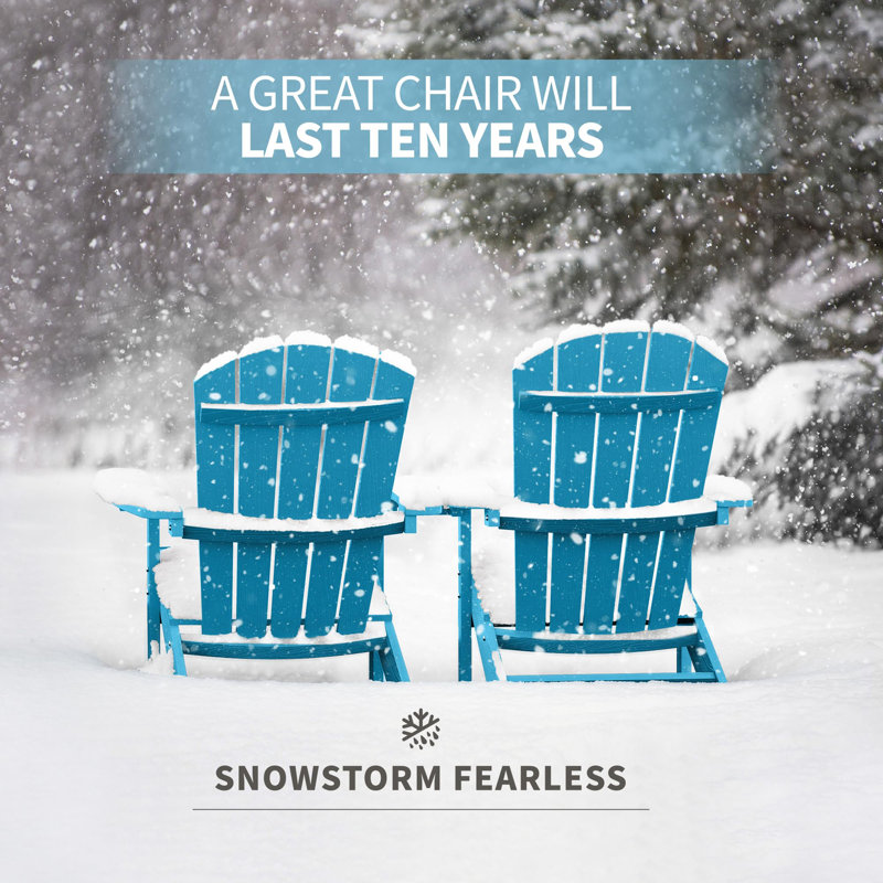 Plastic Patio Adirondack Chair, Pacific Blue