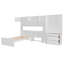 Lit plateforme simple en bois avec bureau, armoire, armoires, tiroirs et tablettes, blanc-1039355084