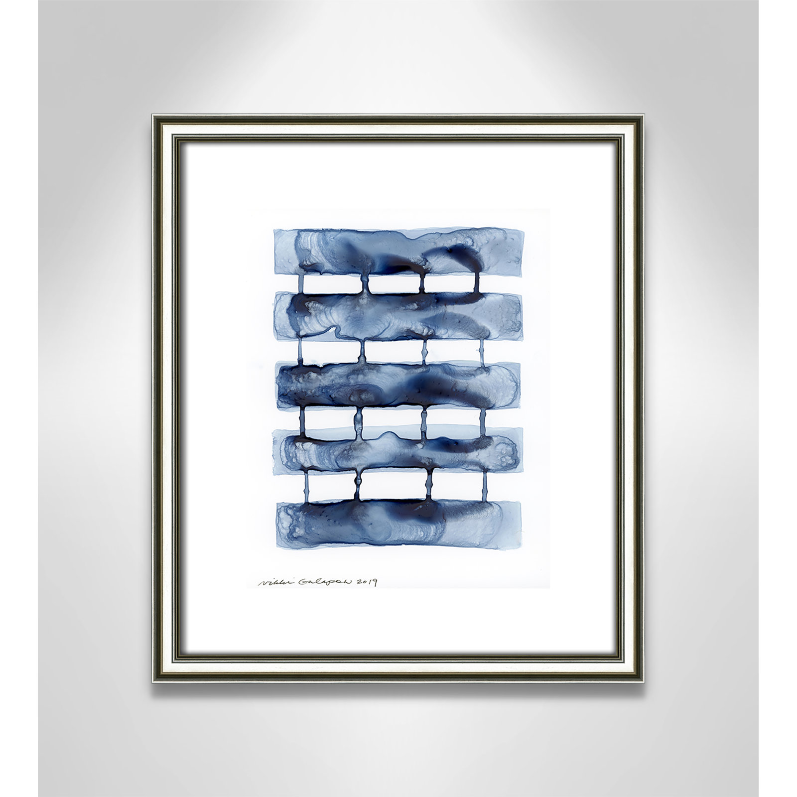Stitched Together I by Nikki Galapon - Solid Wood Rectangle Print Single Piece Item on Canvas, Silver Framed Paper