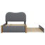 Lit plateforme tapissier avec lit gigogne-681939558