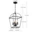 CHANDELIER H 21 "AVEC 4 LUMIÈRES AVEC FINI NOIR MAT, E12 / candélabre