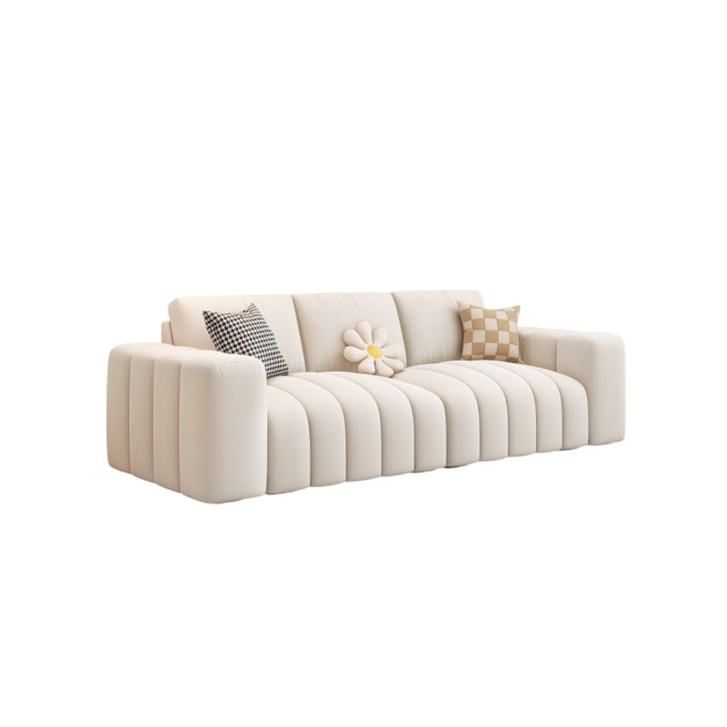 Modern piano keys simple straight sofa, 26.37" H x 98.42" W x 35.43" D
