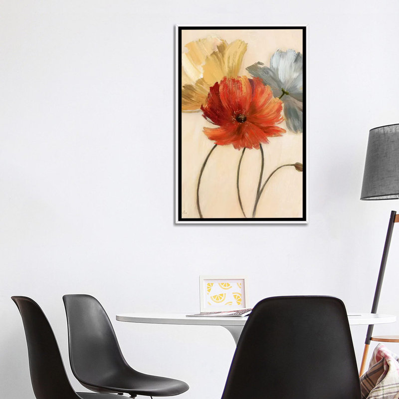 «Poppy Palette I» par Nan - reproduction d'art, H 48 po x l 32 po x P 1,5 po, Toile blanche encadrée