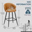 Upholstered Counter Stool with Metal Frame-952048825