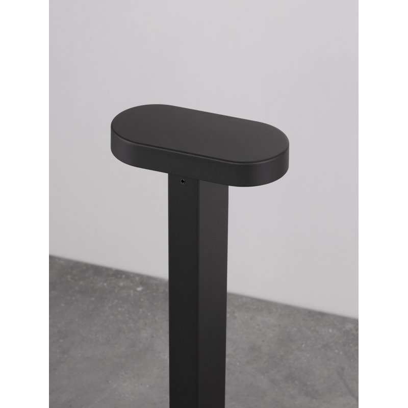 Black Integrated LED Metal Bollard Light, 50cm H x 16cm W x 8cm D