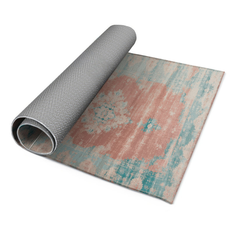 Overdyed Beige Indoor and Outdoor Area Rug, Rectangle 4' x 6'