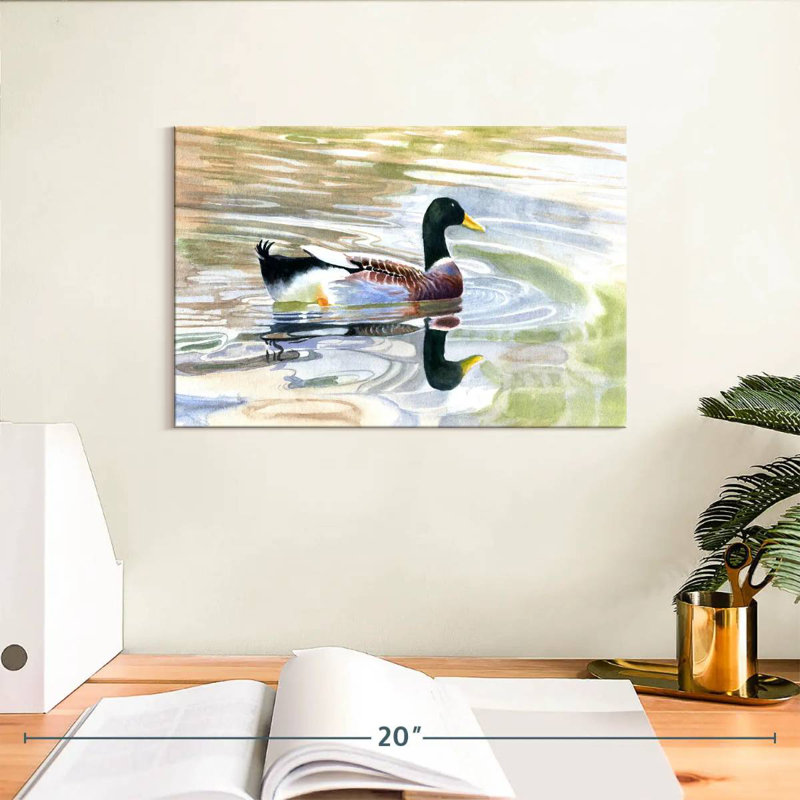Brampt Duck Water Reflection, 8" H x 12" W