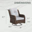 Chaise berçante de patio pivotante en osier avec coussins-1126196511
