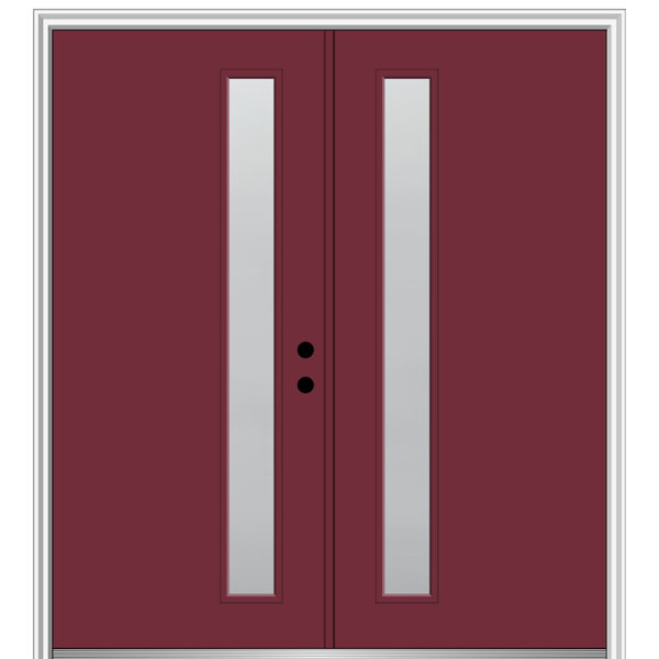 Verona Home Design 81.75'' Glass Fiberglass Front Entry Doors | Wayfair