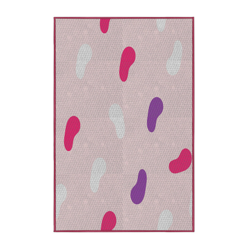 Tapis rose tissé à la machine, Rectangle 3 pi x 5 pi