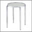 Table d'appoint ronde en chrome brillant avec pattes extérieures effilées