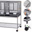 105cm Iron Flat Top Floor Bird Cage with Wheels-1878041916