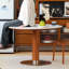 Blanc / brun rougeâtre + pierre frittée ronde argentée + bois massif + table de salle à manger en acier inoxydable-1224696824