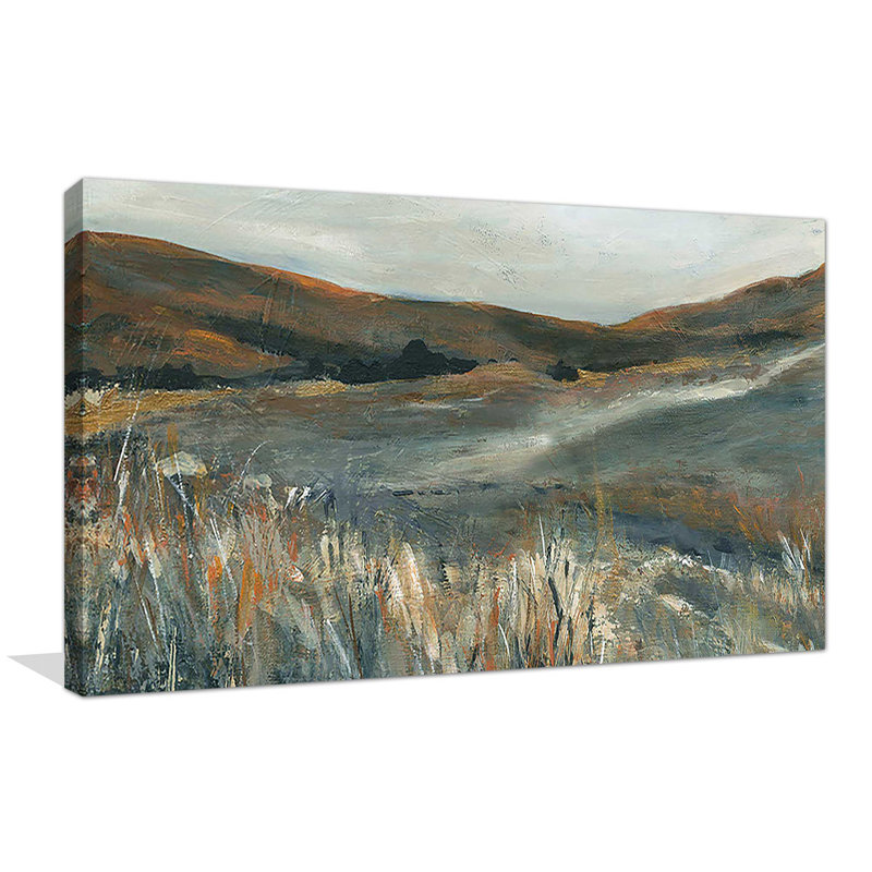 Coucher de soleil sur cuivre par Carol Robinson - Peinture, H 36 po x l 60 po, Toile tendue, Sans cadre