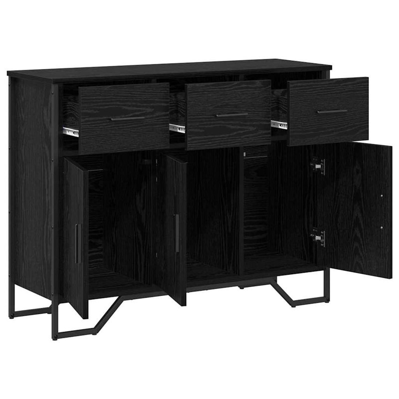 Sideboard 97 X 32.5 X 74.5 Cm Engineered Wood, Black Oak