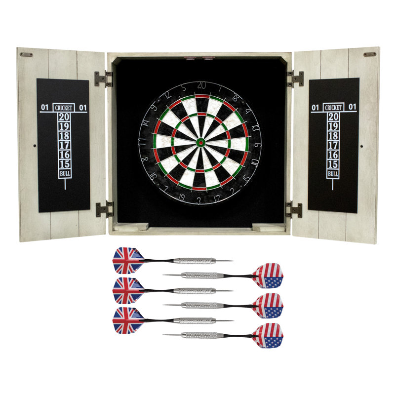 Drifter Sisal Bristle Dartboard and Cabinet Set with Darts