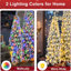Ensemble de 3 sapins de Noël artificiels floqués et pré-illuminés – Sapins fins de 1,20 m, 1,80 m et 2,40 m avec 520 lumières DEL bicolores, 11 modes d'éclairage, 1455 extrémités de branches – Décoration de Noël floquée neigeuse peu encombrante pour les petits espaces, l'entrée et les réceptions de fin d'année