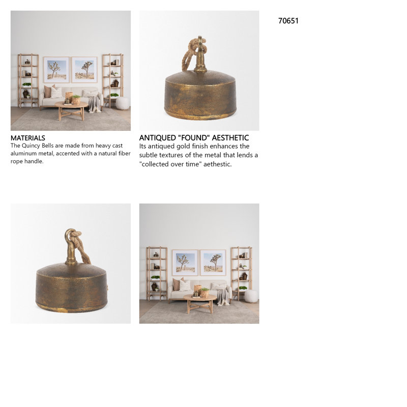 Jonlucas Handmade Decorative Object, Gold