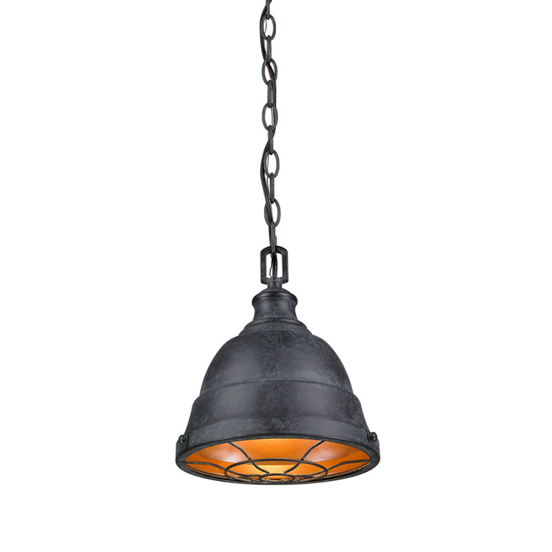 Skye 1 - Light Shaded Pendant, Black Patina