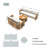 Guzal 3 - Piece Acacia Wood Patio Outdoor Conversation Set With Cream Cushions