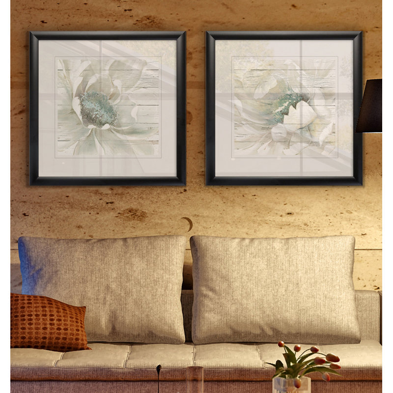 « patined white i », ensemble de 2 reproductions encadrées, Cadre noir