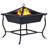 Fire Pit Black 16.5"x16.5"x17.7" Steel