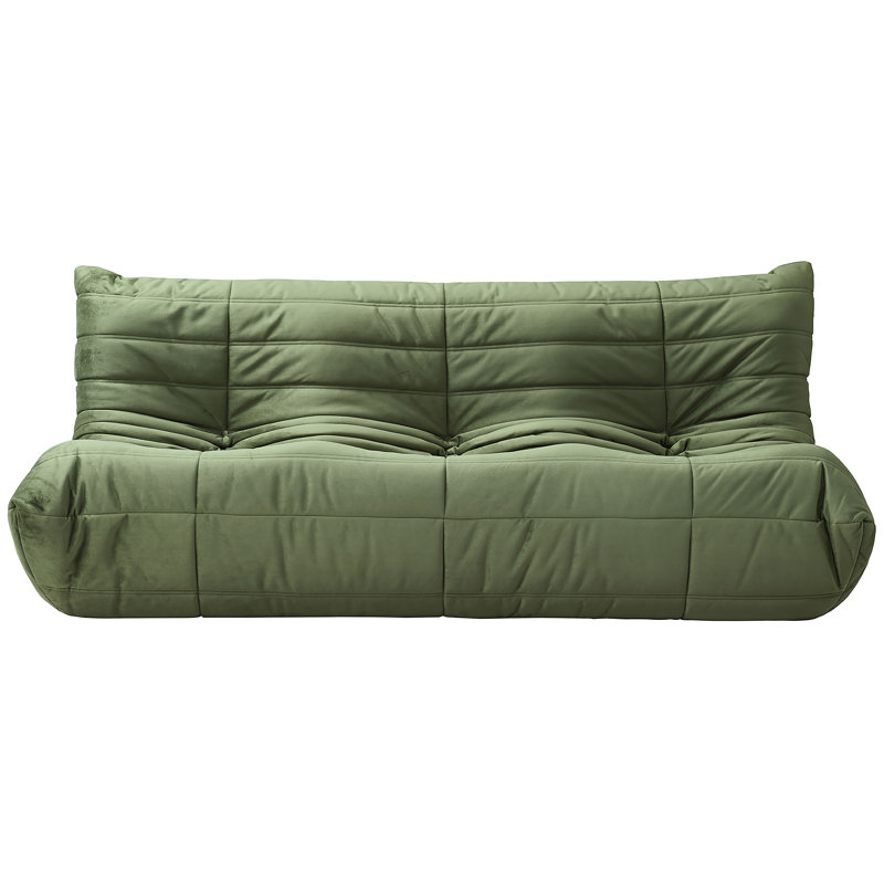 Canapé en cuir végétalien 77,75 "Rachel, Velours vert