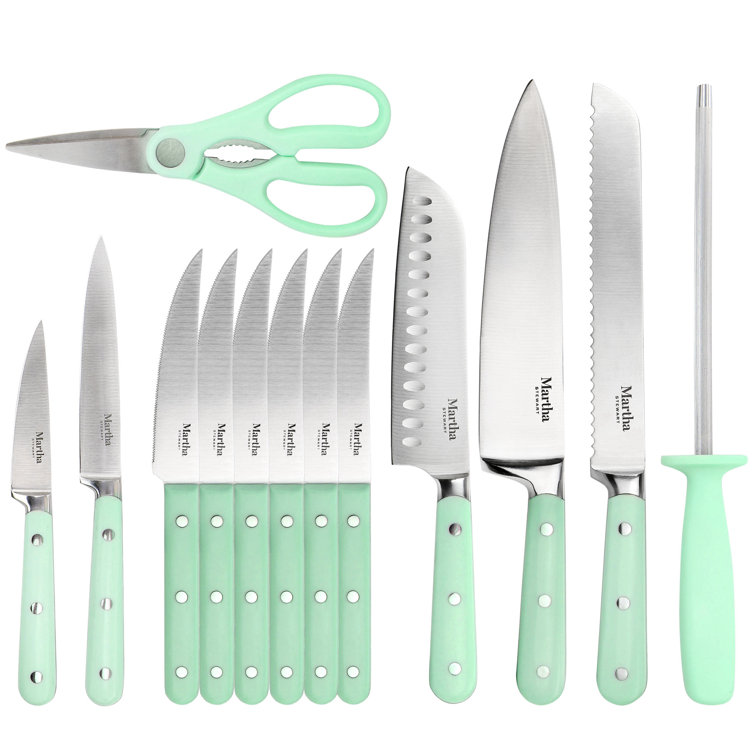 Martha Stewart Stainless Steel 14 Piece Cutlery And Knife Block