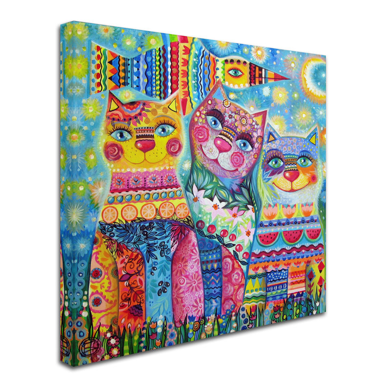 « déco chats », reproduction d’impression sur toile tendue, H 24 po x l 24 po