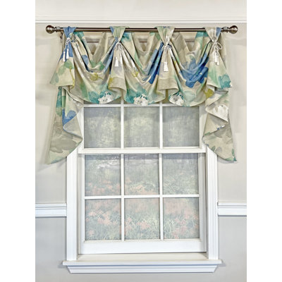 Cotton Blend Floral Scalloped Window Valance
