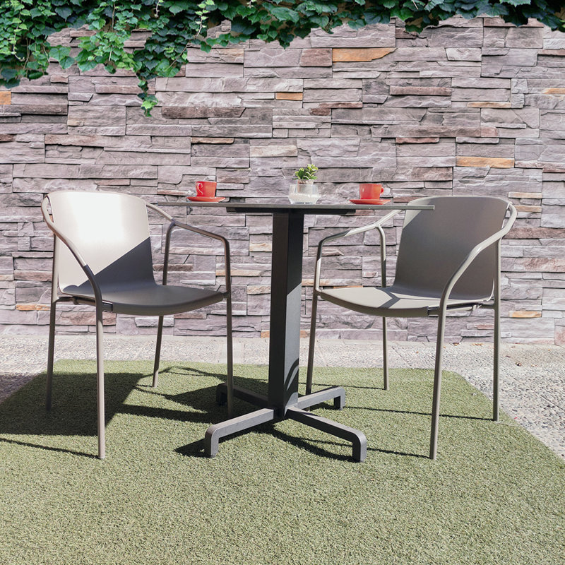 Chaise de patio empilable Aquil, Taupe